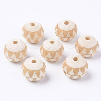 Unfinished Natural Wood European Beads WOOD-S057-006B-1
