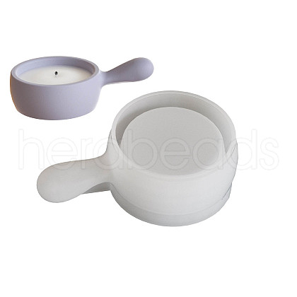 Flat Round with Handle DIY Silicone Candlesticks Molds SIMO-G010-02A-1