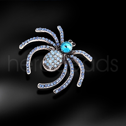 Spider Rhinestone Brooch Pin PW-WG044BC-02-1
