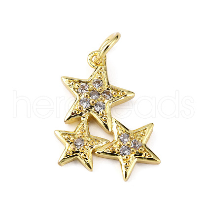 Brass Micro Pave Clear Cubic Zirconia Pendants KK-WH0035-76-1