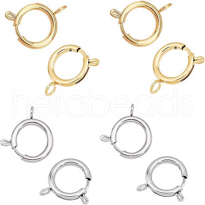 Unicraftale 304 Stainless Steel Spring Ring Clasps STAS-UN0010-69-1