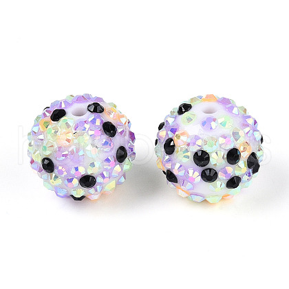 Round Resin Rhinestone Beads OACR-T028-66C-1