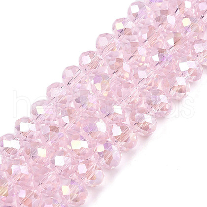 Electroplate Glass Beads Strands X-EGLA-A044-T8mm-B10-1