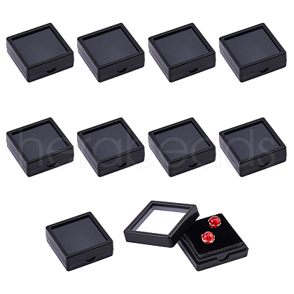 Acrylic Square Loose Diamond Box with Visible Window CON-WH0088-76B-02-1