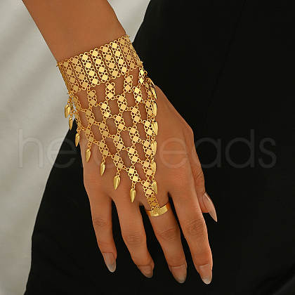 Elegant Middle Eastern Style Brass Coin Link Finger Bracelets for Women WZ0835-1