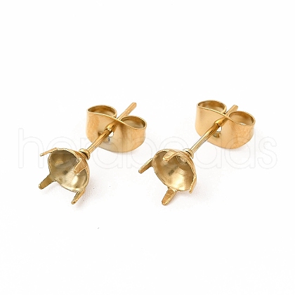 304 Stainless Steel Stud Earring Finding STAS-C071-03B-G-1