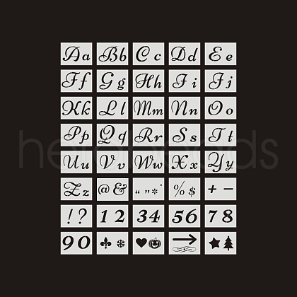 Letter A~Z/Number/Sign PET Plastic Hollow Painting Silhouette Stencil DRAW-PW0009-06-1