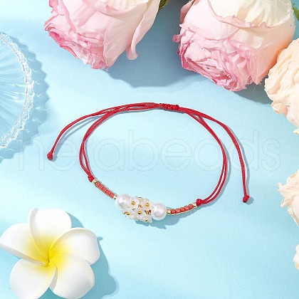 Adjustable Nylon Cord Braided Beads Bracelets BJEW-MZ00170-01-1