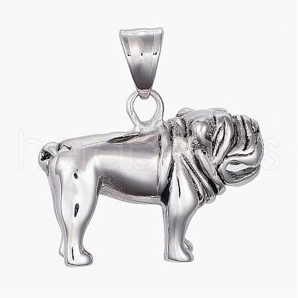 304 Stainless Steel Puppy Pendants STAS-K123-18AS-1