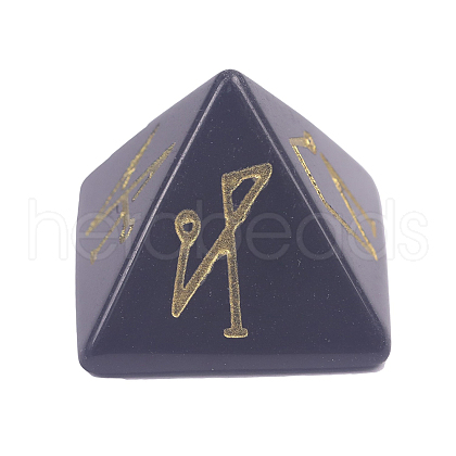 Pyramid Reiki Natural Obsidian Display Decorations DJEW-PW0013-41C-1