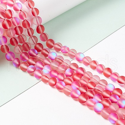 Synthetic Moonstone Beads Strands G-E573-01B-10-1