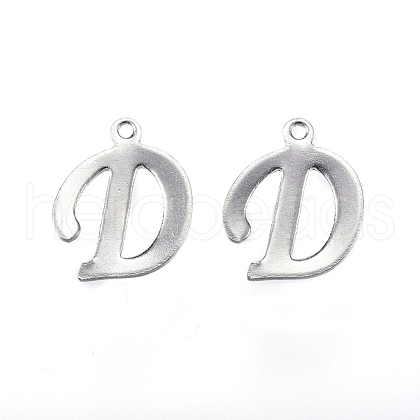 304 Stainless Steel Letter Charms X-STAS-F039-01D-P-1