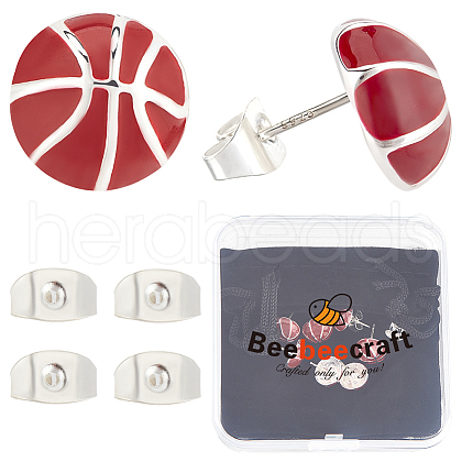 Beebeecraft 4 Pairs Sport Ball Alloy Stud Earrings for Women EJEW-BBC0001-52D-1