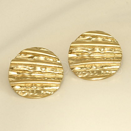 Stylish Oval 304 Stainless Steel Stud Earrings BM7632-2-1
