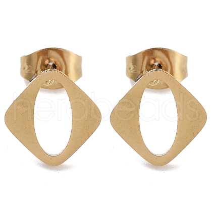 PVD Vacuum Plating 304 Stainless Steel Stud Earrings for Women EJEW-A048-22G-1