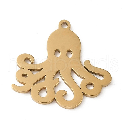 5Pcs 201 Stainless Steel Pendants STAS-B064-04G-1