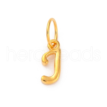 925 Sterling Silver Letter Charms with Jump Rings STER-R008-01G-J-1