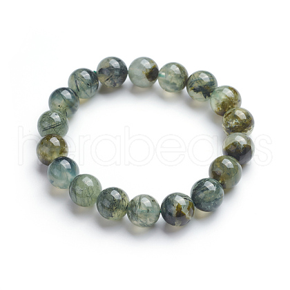 Natural Prehnite Stretch Bracelets BJEW-E373-10mm-11-1