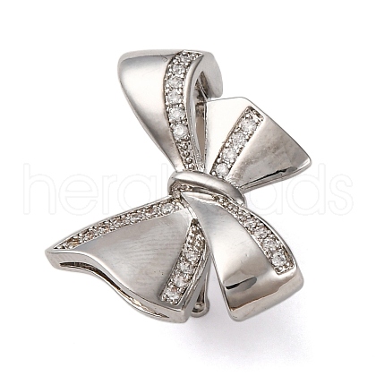 Brass Micro Pave Cubic Zirconia Pendant Bails KK-D378-16P-1