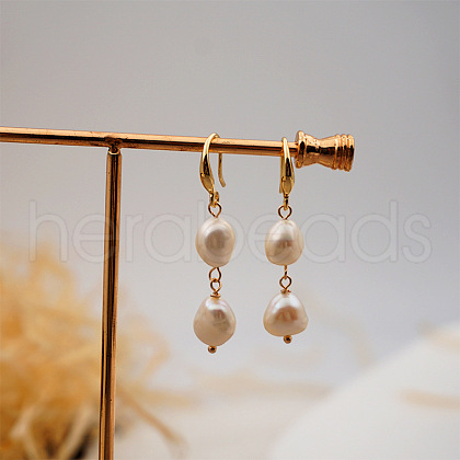 Mother's Day Jewellery Vintage Style Freshwater Pearl Dangle Earrings OD7555-1-1
