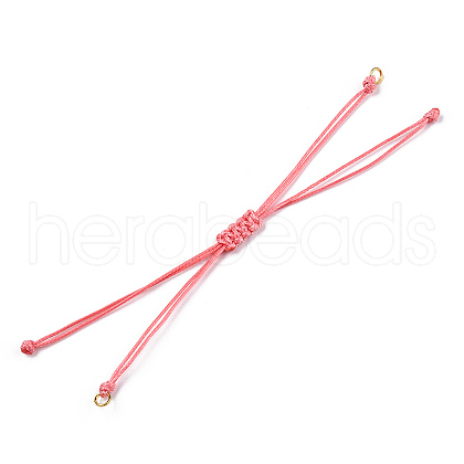 Korean Waxed Polyester Cord Braided Bracelets X-MAK-T010-06G-1