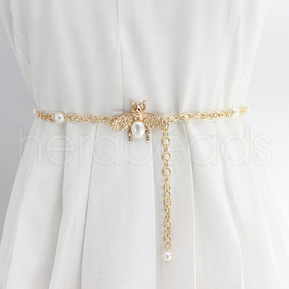 Alloy & Plastic Imitation Pearl Insect Waist Chains for Women WG1D18B-07-1