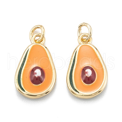 Brass Enamel Charms KK-A155-05G-1