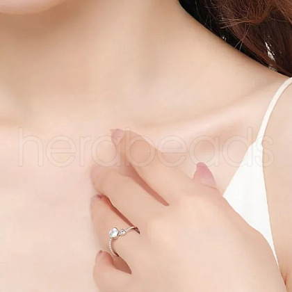 Heart Alloy with Crystal Rhinestone Cuff Couple Rings FS-WGFA45E-04-1