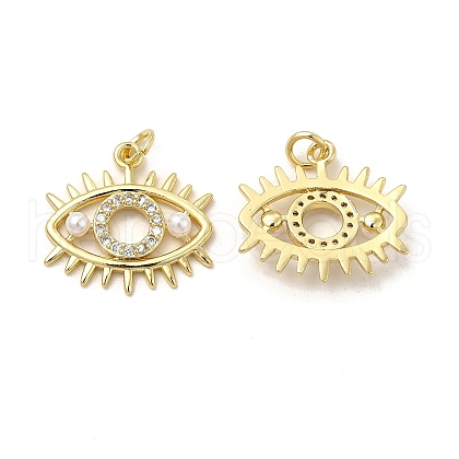 Brass Micro Pave Cubic Zirconia Pendants KK-E068-VB079-1