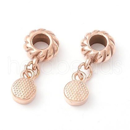 304 Stainless Steel European Dangle Charms STAS-M298-16RG-1