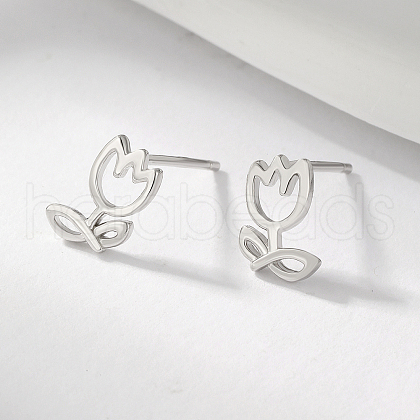 S925 Sterling Silver Flower Stud Earrings IO8237-2-1