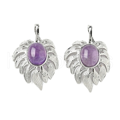 Natural Amethyst Pendants G-L623-04P-06-1