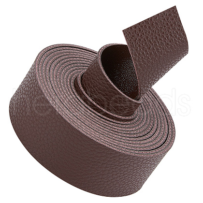 2M Flat Single Face Lychee Pattern Imitation Leather Band LC-WH0010-02A-02-1