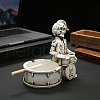 Halloween Resin Punk Skeleton Rock Drummer Ashtray Figurines PW-WG43279-01-5