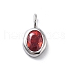 925 Sterling Silver Cubic Zirconia Oval Charms STER-S006-01S-G-1