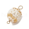 Seed Beads Loom Round Link Connector Charms PALLOY-MZ00377-03-3