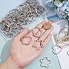  50Pcs 5 Styles Alloy & Iron Split Key Rings FIND-NB0004-75-3