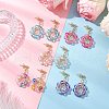 Flower Synthetic Moonstone Dangle Stud Earrings EJEW-JE06336-1