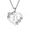Alloy Flower Heart Initial Pendant Necklaces for Women FS-WGC56A9-25-2