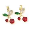Brass Micro Pave Cubic Zirconia Pendants KK-S529-01G-1