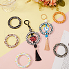 SUNNYCLUE 7Pcs 7 Colors Print Silicone Beads SIL-SC0001-86A-4
