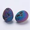 Electroplate Natural Druzy Geode Quartz Beads DJEW-K009-A02-1