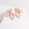 304 Stainless Steel Leaf Stud Earrings EJEW-V014-01G-01-1