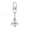 Stainless Steel Macrame Chain Pouch Round Natural Lapis Lazuli & Amethyst & Green Aventurine & Carnelian & Rose Quartz Holder Pendant Decorations HJEW-JM02049-6