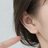 Tiny Barbell 999 Fine Silver Stud Earrings for Girl Women EJEW-I259-11S-2