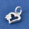 925 Sterling Silver Flower Hollow Heart Charms STER-G046-04S-2