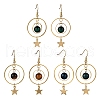 3Pairs Natural Tiger Eye Dangle Earrings EJEW-TA00656-2