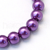 Baking Painted Pearlized Glass Pearl Round Bead Strands X-HY-Q330-8mm-37-2