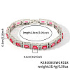 Elegant Brass Cubic Zirconia Rectangle Link Chain Bracelets for Women OJ6421-5-2
