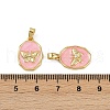 Brass Micro Pave Cubic Zirconia Pendants KK-C093-05G-02-3